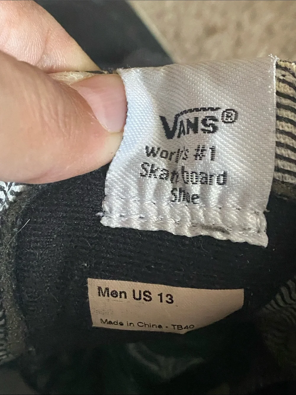 Vans Black Leather/ suede Hi Sk8 Sneakers with White Soles size 13